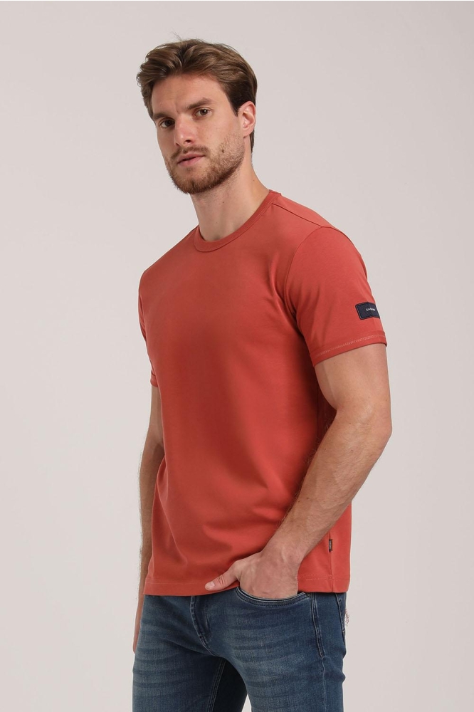 HEAVY JERSEY KATOENEN TSHIRT 155215 4000 deep coral