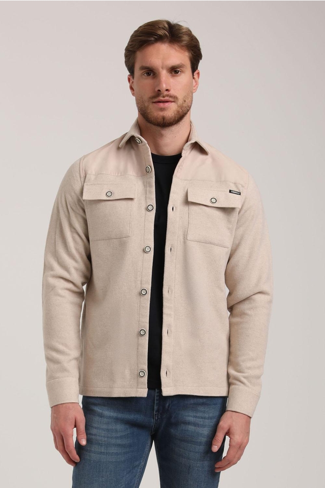 ZACHT OVERSHIRT MET KNOPEN 335235 1002 sand