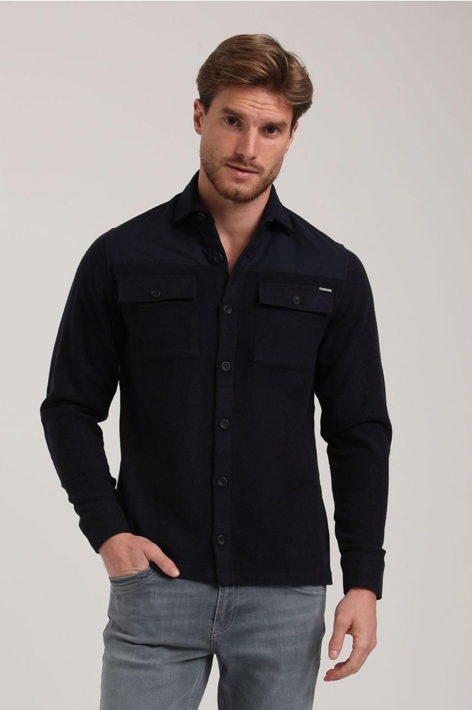 ZACHT OVERSHIRT MET KNOPEN 335235 301 navy