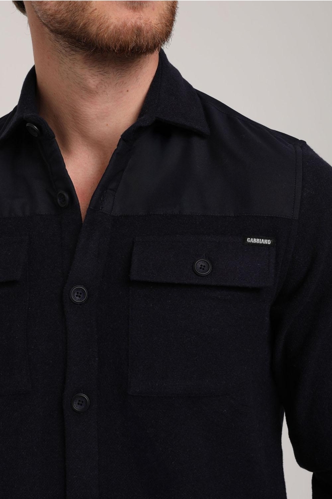 ZACHT OVERSHIRT MET KNOPEN 335235 301 navy