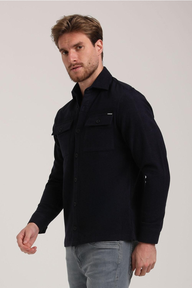 ZACHT OVERSHIRT MET KNOPEN 335235 301 navy