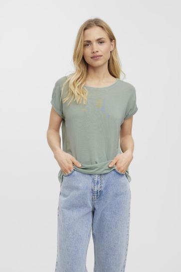 Vero Moda T-shirt VMAVA PLAIN SS TOP GA JRS NOOS 10284468 GRAY MIST