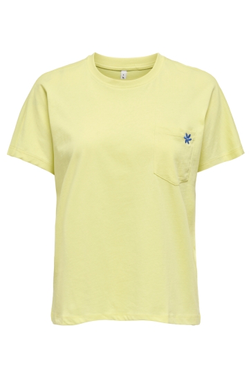 Only T-shirt ONLPETREA LIFE S/S SUMMER TOP CS JR 15358378 YELLOW IRIS/FLOWER