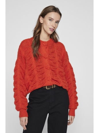 Vila Vest VICHANA L/S KNIT CARDIGAN 14108796 POPPY RED