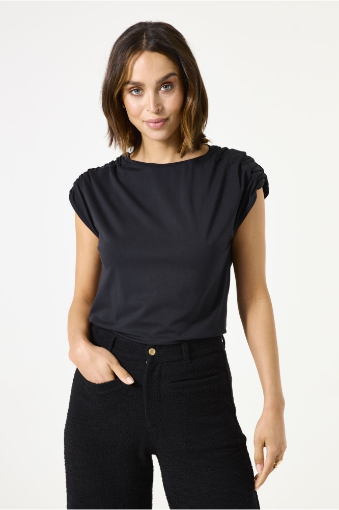 T SHIRT MET KAPMOUWEN B50006 60 BLACK