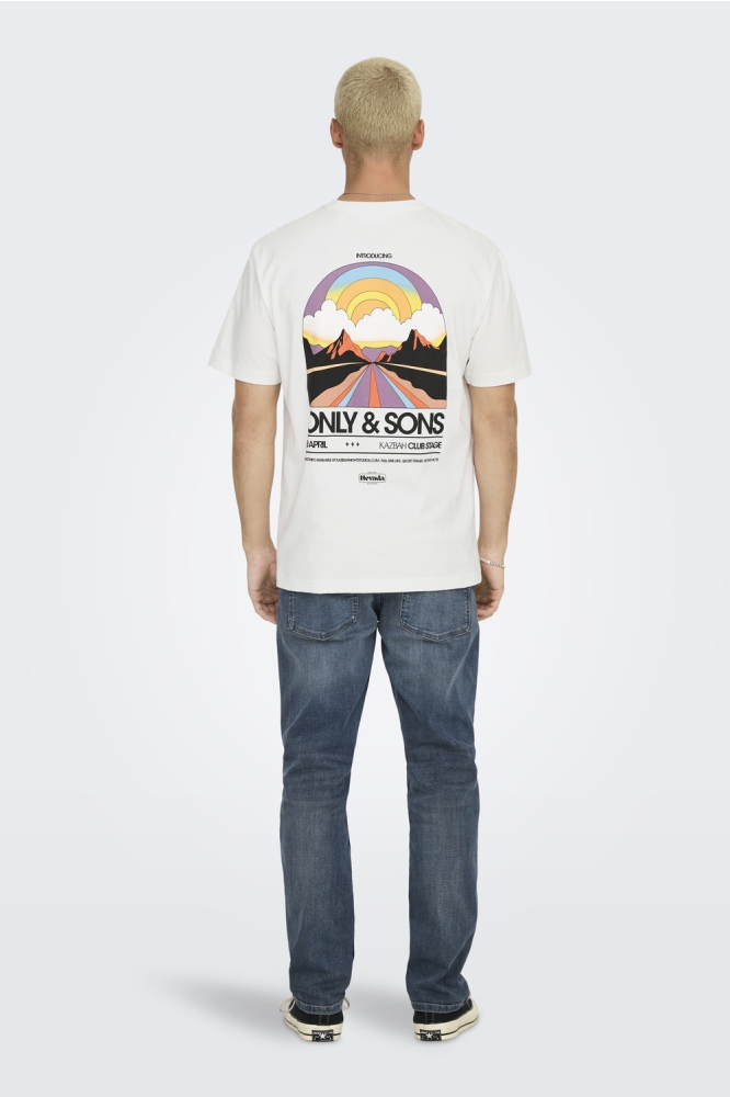 ONSKAZBAH PRINT RLX SS TEE 22033751 CLOUD DANCER/KAZBAH CLO