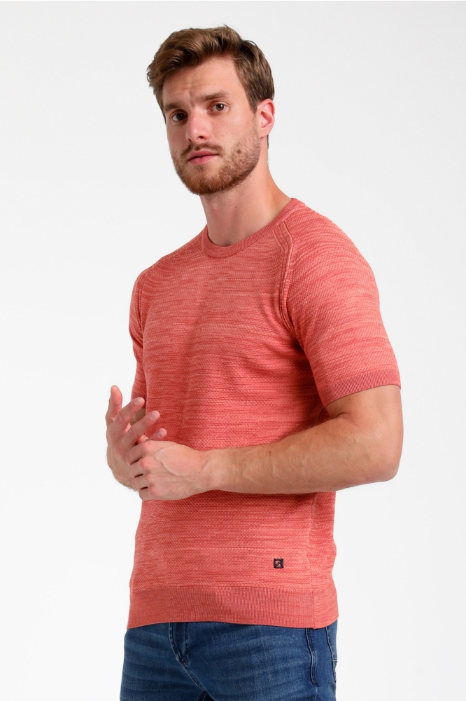 GESTRUCTUREERD T SHIRT 155509 4000 deep coral