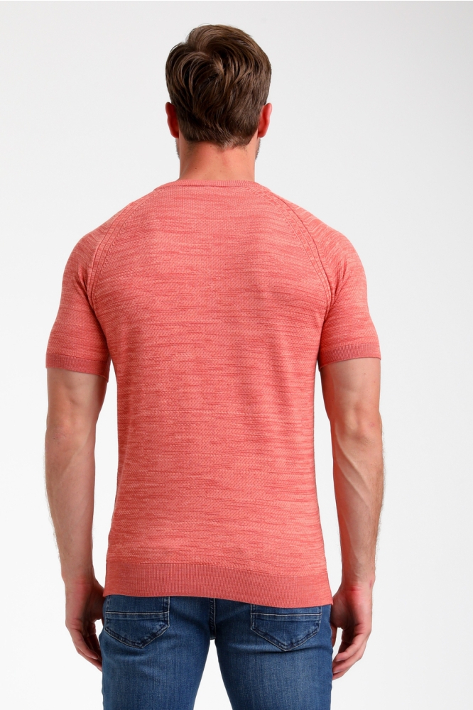 GESTRUCTUREERD T SHIRT 155509 4000 deep coral