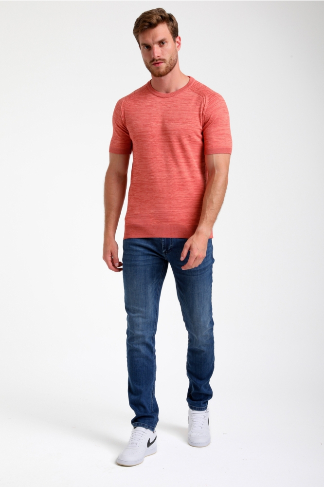 GESTRUCTUREERD T SHIRT 155509 4000 deep coral