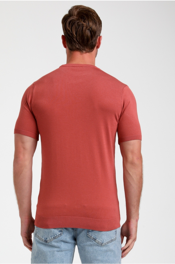 GESTRUCTUREERD T SHIRT 155510 4000 deep coral