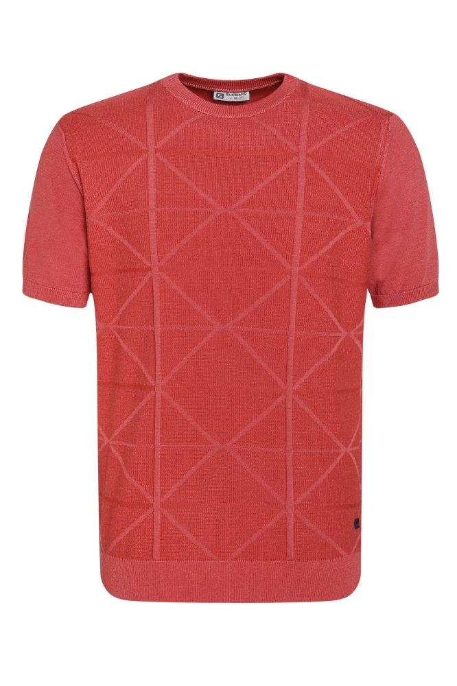 GESTRUCTUREERD T SHIRT 155510 4000 deep coral