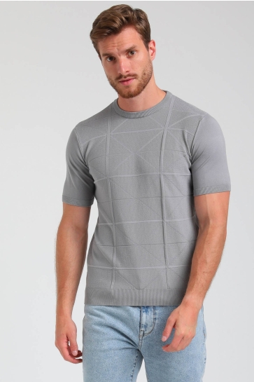 Gabbiano T-shirt GESTRUCTUREERD T SHIRT 155510 605 Grey Melange