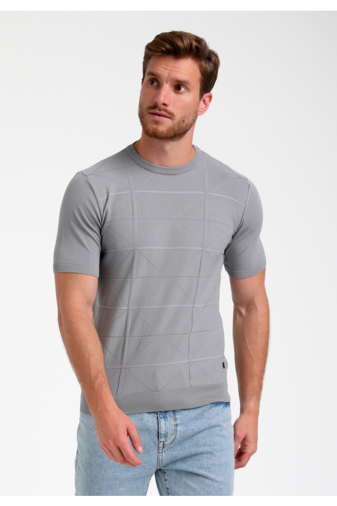 GESTRUCTUREERD T SHIRT 155510 605 Grey Melange