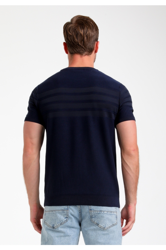 GESTRUCTUREERD T SHIRT 155511 301 navy