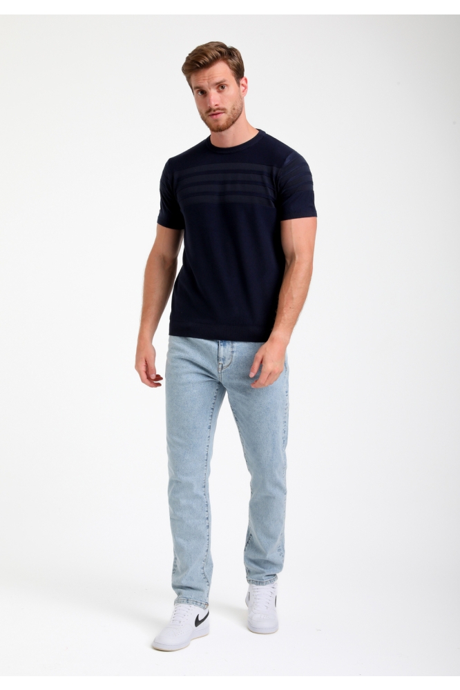 GESTRUCTUREERD T SHIRT 155511 301 navy