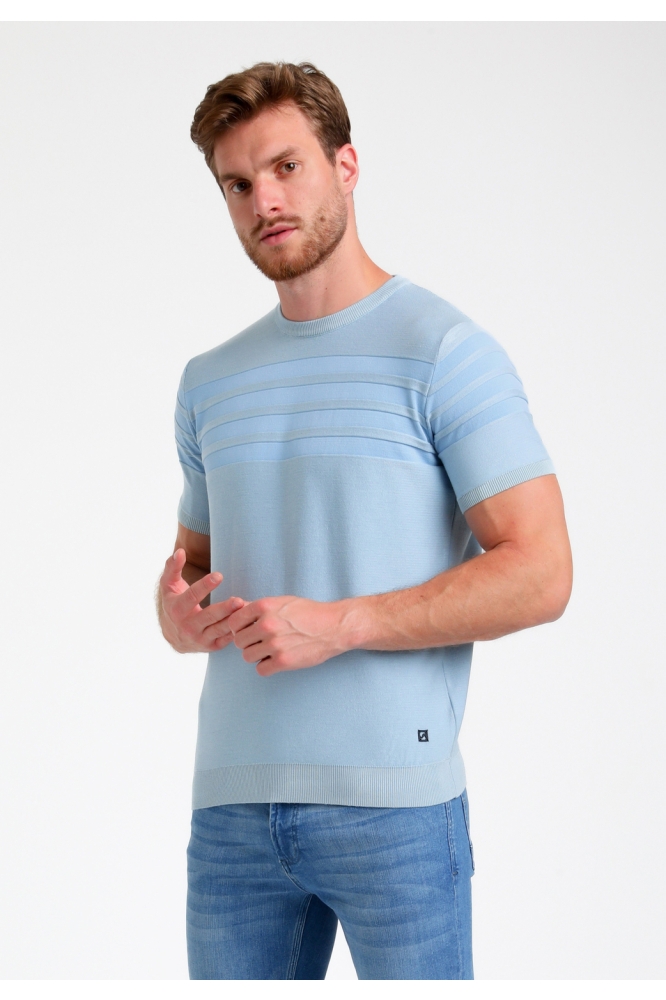 GESTRUCTUEERD T SHIRT 155511 4001 bright blue