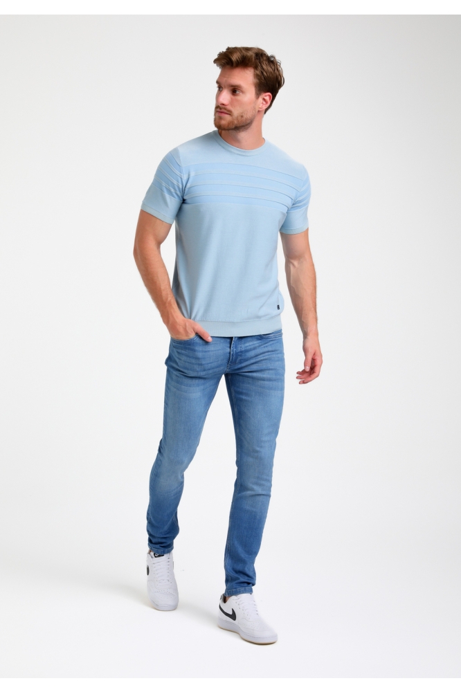 GESTRUCTUEERD T SHIRT 155511 4001 bright blue