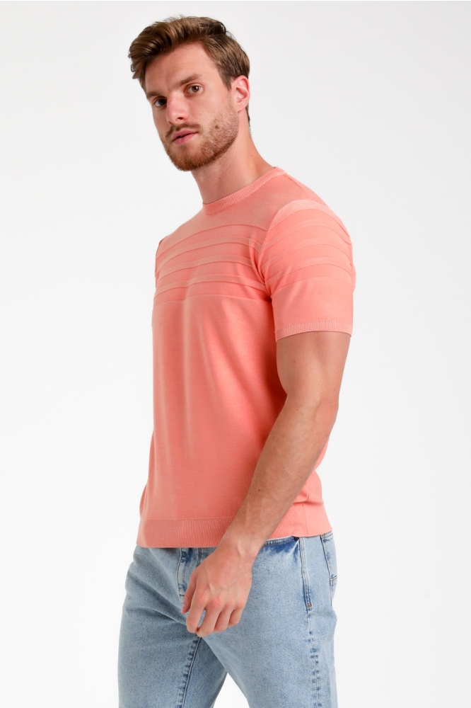 GESTRUCTUEERD T SHIRT 155511 4002 light coral