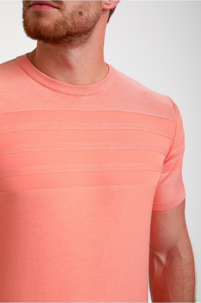 GESTRUCTUEERD T SHIRT 155511 4002 light coral