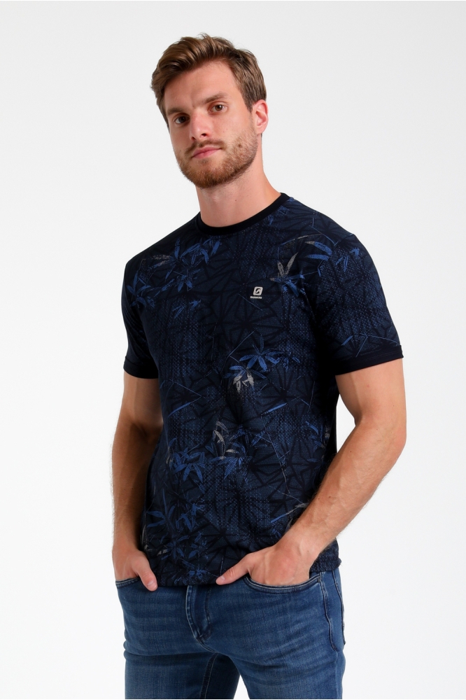 T SHIRT MET PRINT 155513 301 navy