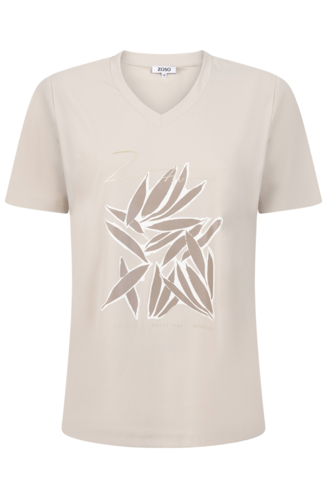 TRAVEL T SHIRT REBECCA 251 0007-0009 SAND/TAUPE