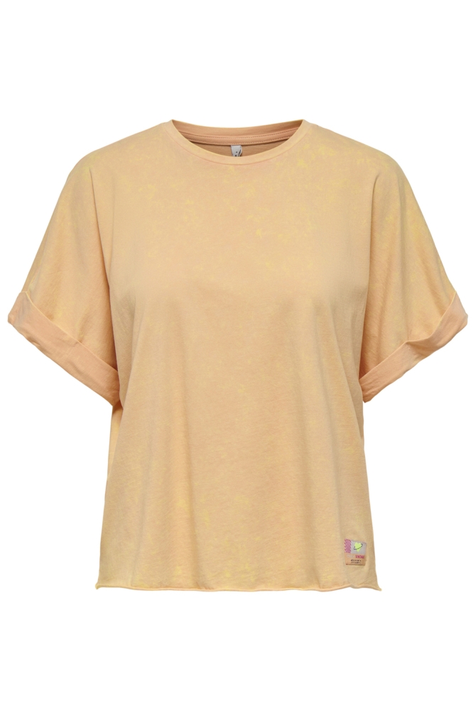 ONLMINNA S/S WASHED TOP CS JRS 15344958 CARAMEL CREAM/LABEL ONLY