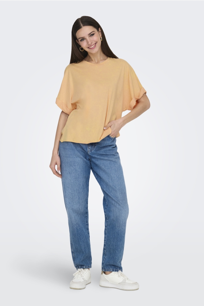 ONLMINNA S/S WASHED TOP CS JRS 15344958 CARAMEL CREAM/LABEL ONLY