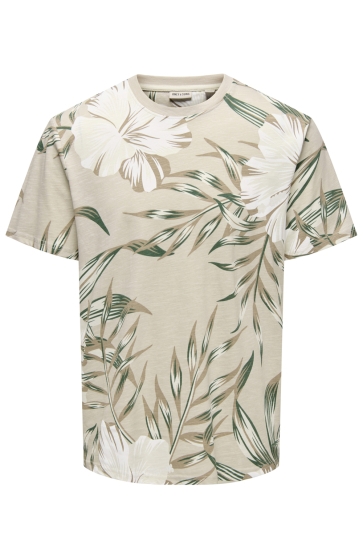 Only & Sons T-shirt ONSKLOP REG SS FLORAL TEE NOOS 22022164 Silver Lining/LILY