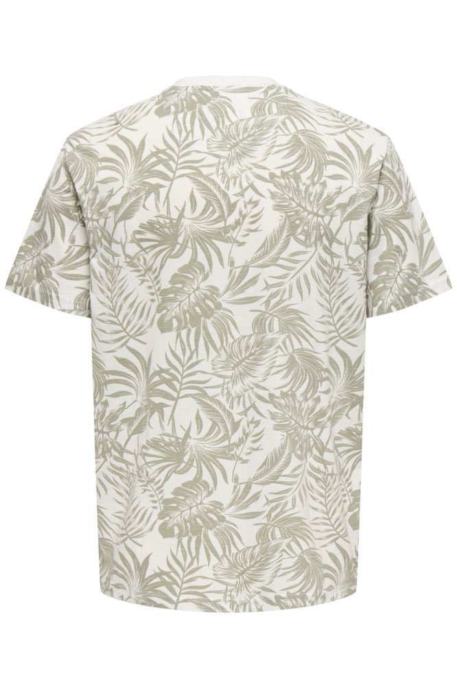 ONSPERRY LIFE REG LEAF AOP SS TEE N 22025283 CLOUD DANCER/CLOUD DANC