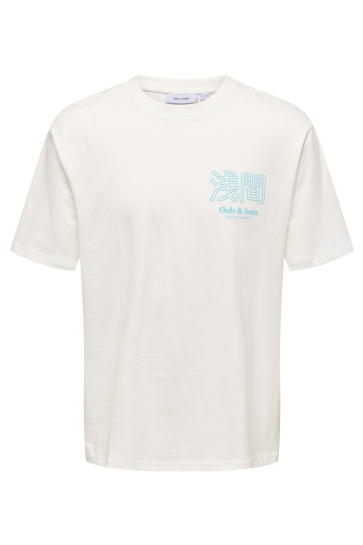 Only & Sons T-shirt ONSMOUNTAIN LOGO RLX SS TEE CS 22033553 CLOUD DANCER