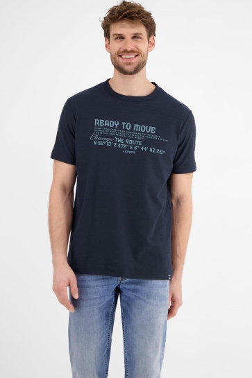 Lerros T-shirt T SHIRT MET TEKST 2533025 485 CLASSIC NAVY