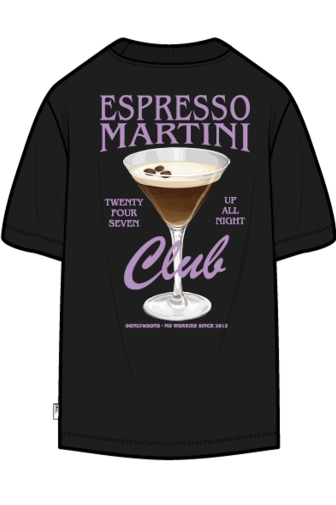 ONSCABANA COCKTAIL CLUB RLX SS TEE 22034380 JET BLACK