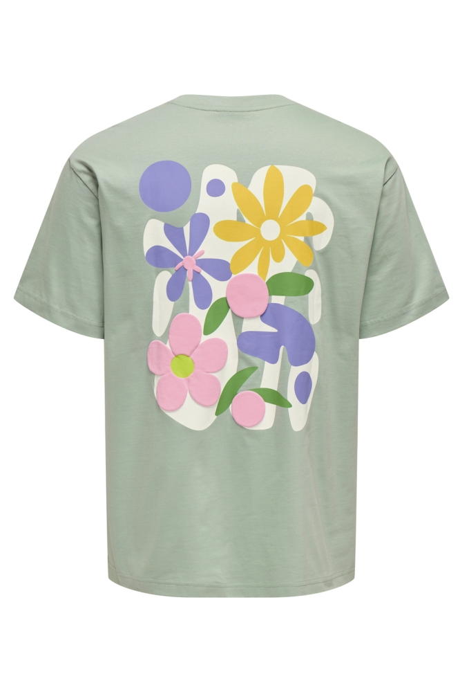 ONSFLORA COL PRINT RLX SS TEE 22033752 ICEBERG GREEN