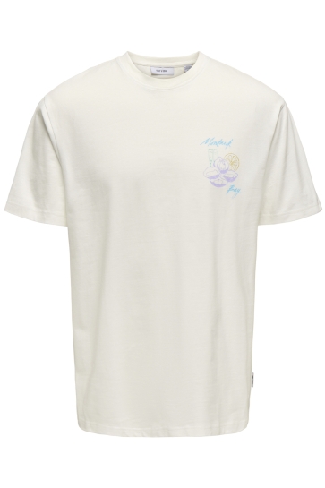 Only & Sons T-shirt ONSBISTRO RLX SS TEE 22033630 CLOUD DANCER/ BISTRO CLO