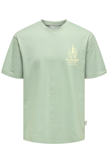 Only & Sons T-shirt ONSBISTRO RLX SS TEE 22033630 ICEBERG GREEN/BISTRO ICE