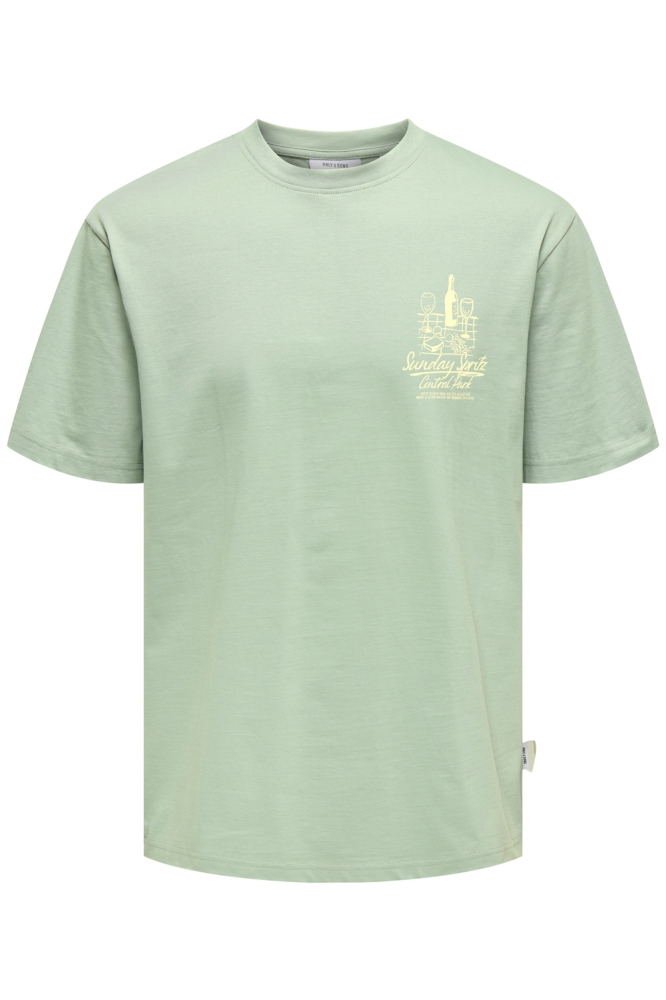 ONSBISTRO RLX SS TEE 22033630 ICEBERG GREEN/BISTRO ICE