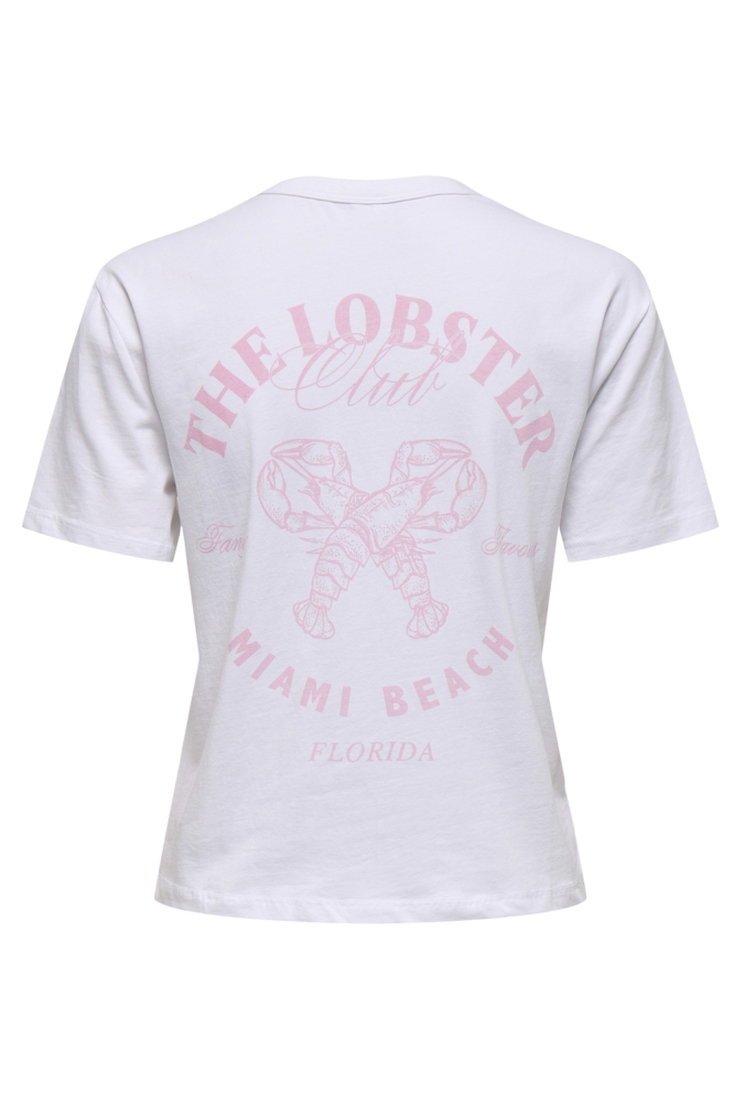 ONLDINA LIFE S/S CLUB TOP BOX JRS 15346663 BRIGHT WHITE/LOBSTER