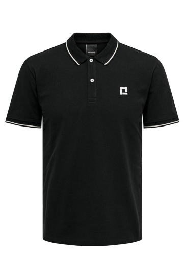 Only & Sons Polo ONSFLETCHER SLIM SS POLO NOOS 22024827 BLACK/BRIGHT WHITE