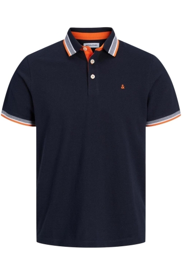 Jack & Jones Polo JJEPAULOS POLO SS NOOS 12136668 BLACK NAVY/NEON