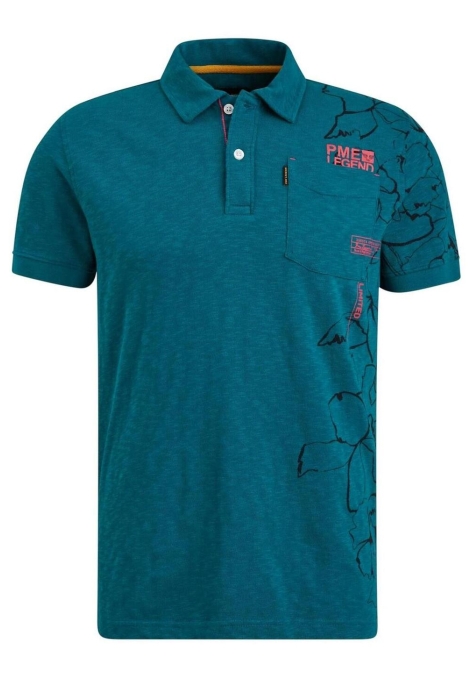 PME legend short sleeve polo slub jersey prin