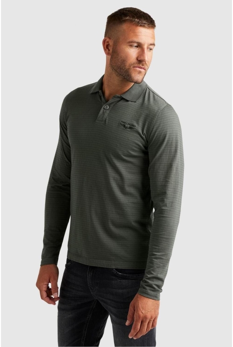 PME legend long sleeve polo subtle stripe