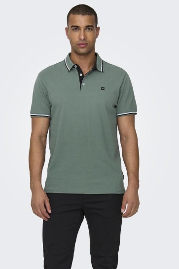 Only & Sons Polo ONSFLETCHER LIFE SLIM SS POLO NOOS 22024827 DARK FOREST