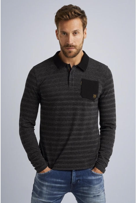 PME legend long sleeve polo jacquard pique