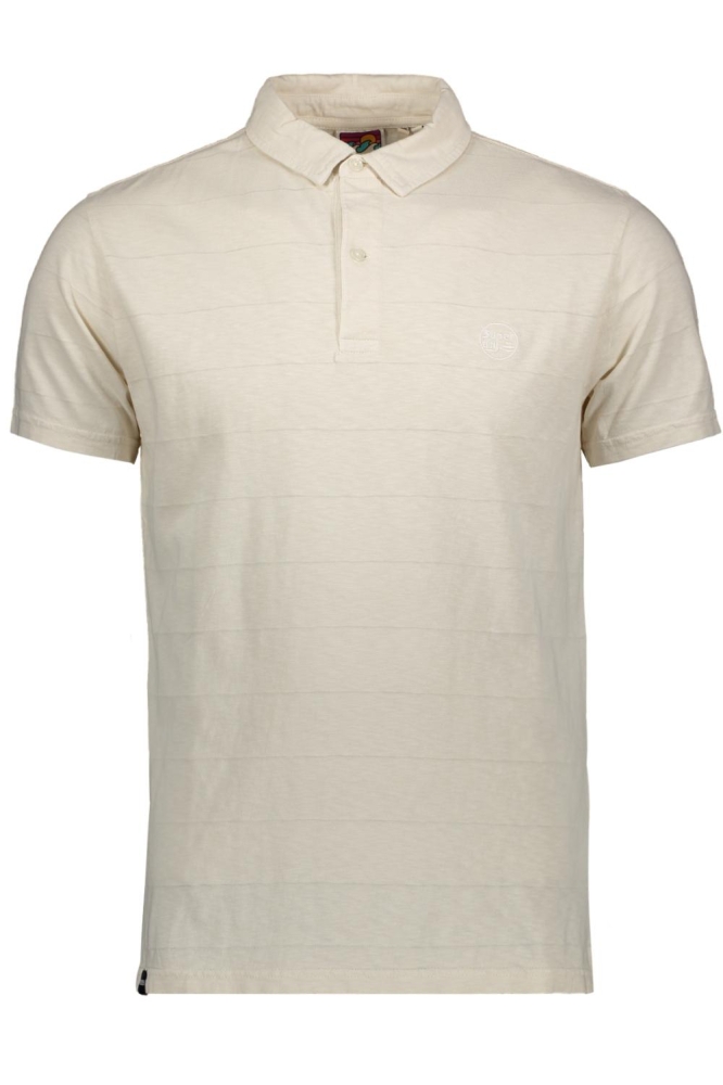 TEXTURED JERSEY POLO M1110397A WHITE SAND