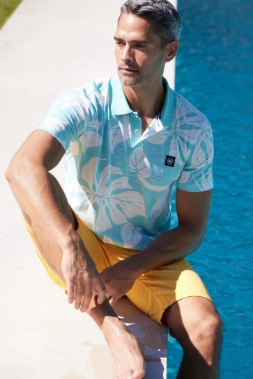 Lerros Polo POLOSHIRT IN HAWAIIAANSE STIJL 2453279 410