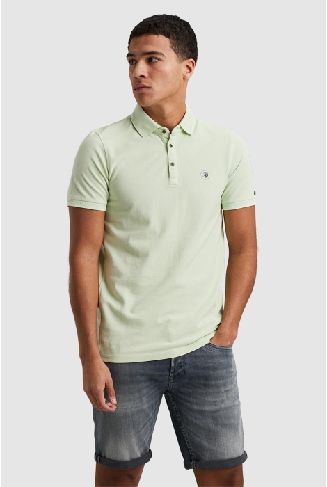 Cast Iron short sleeve polo pique garment dy