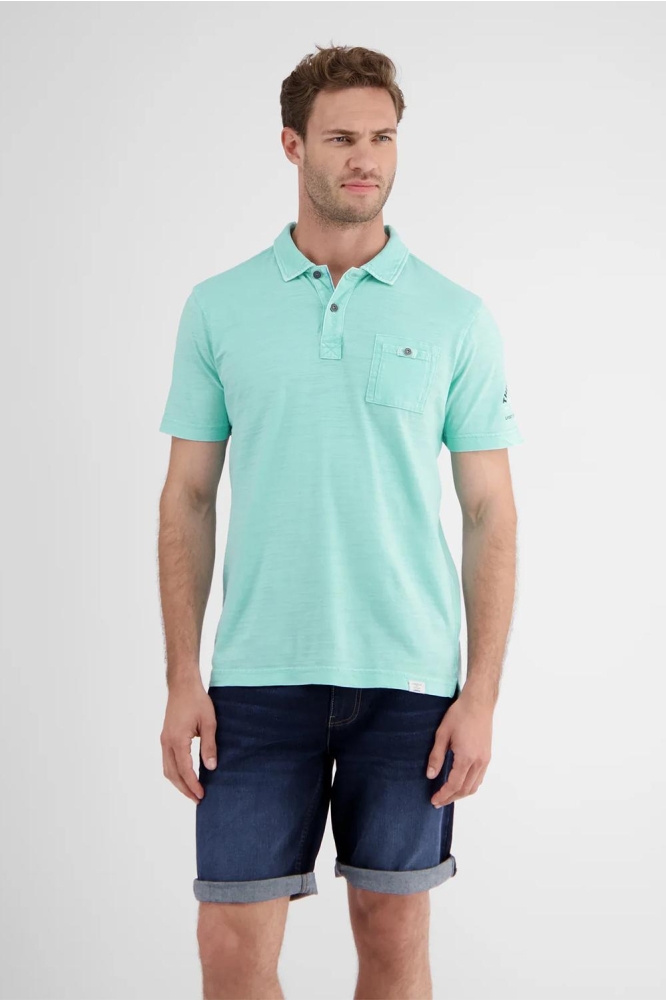 POLO IN ZACHTE GEWASSEN JERSEY KWALITEIT 2463264 410 Iced Mint