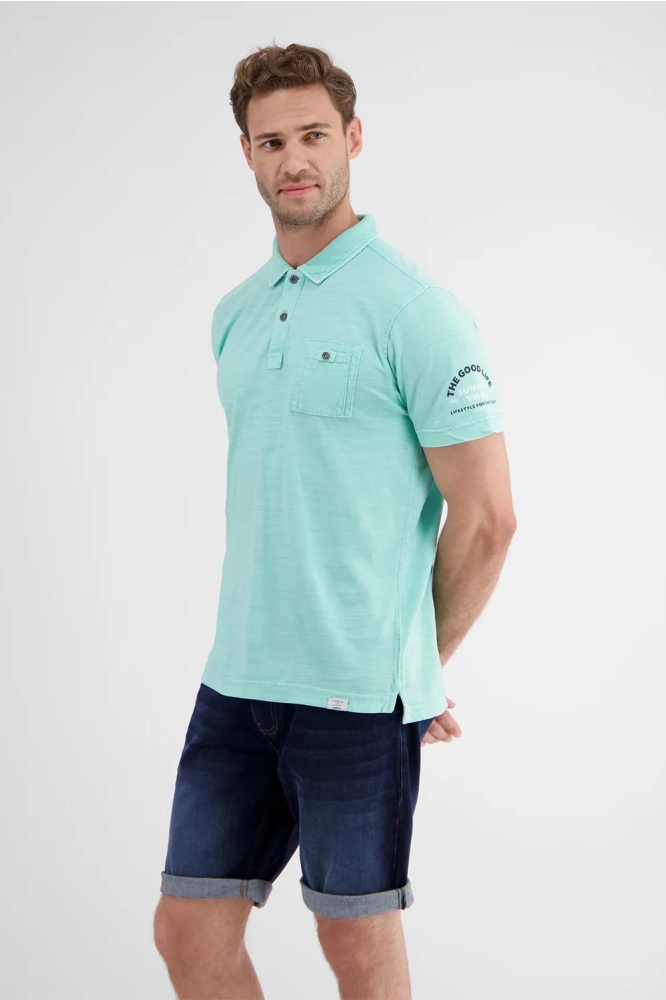 POLO IN ZACHTE GEWASSEN JERSEY KWALITEIT 2463264 410 Iced Mint