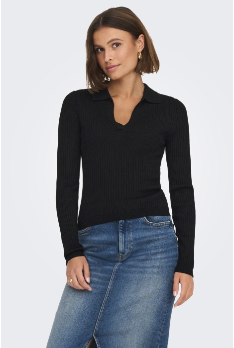 Only onlkaya ls polo v-neck pullover ex