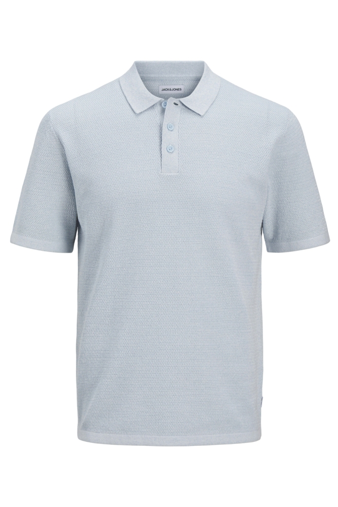 JJEGEORGE KNIT POLO SS SN 12268281 CHAMBRAY BLUE/CLOUD DANCER